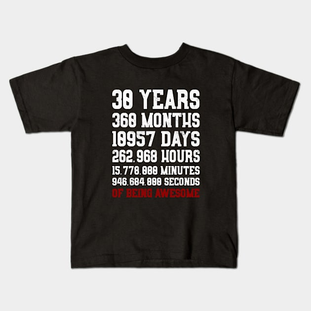 30 Years of being awesome Shirt 30th Birthday Party Man Kids T-Shirt by ELFEINHALB